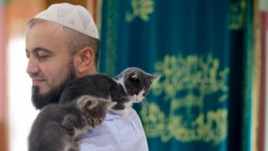 Hayvansever imam caminin kapılarını soğuk günlerde kediler için de açıyor