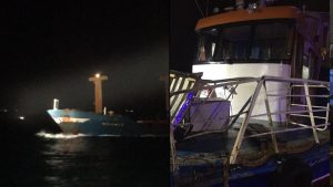 Anadolukavşağı önlerinde gemi kazası: 2 yaralı