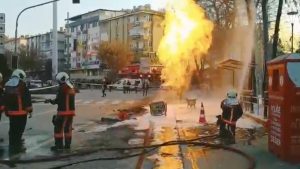 Ankara'da doğal gaz hattında patlama
